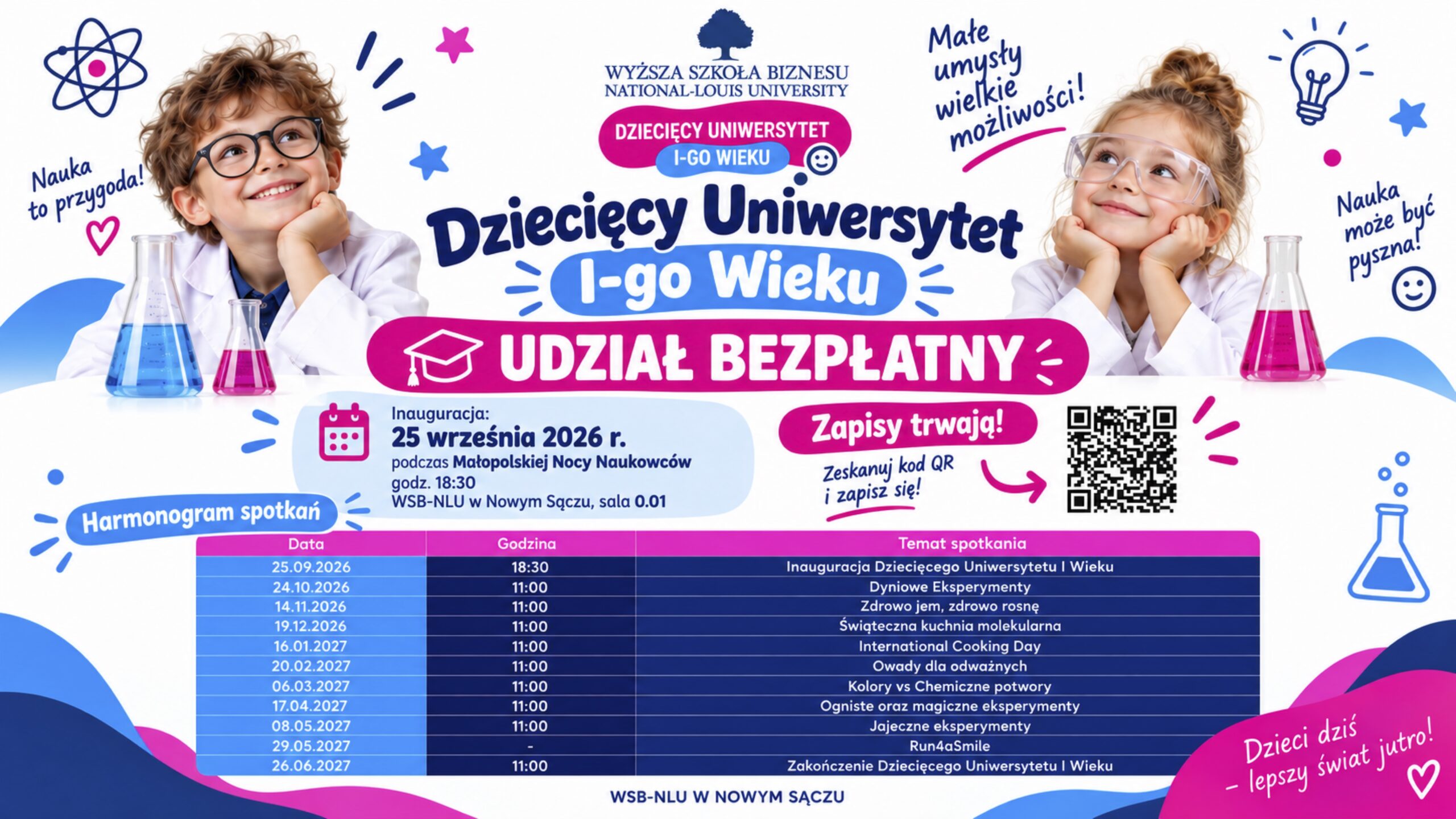 Dziecięcy Uniwersytet I-go Wieku w Nowym Sączu. Bezpłatne zajęcia dla najmłodszych